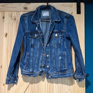 Distressed jean jacket